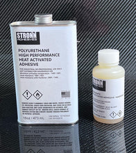 Load image into Gallery viewer, Heat Activated Glue Adhesive Polyurethane STRONN (R) with Hardener, car upholstery, Alcantara, Shoe Sole, Leather, vinyl 32oz can