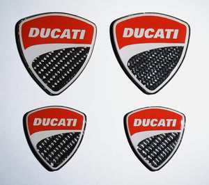 Shield Stickers for Helmet Tank Carbon Fiber Decals 4 pcs Fit Ducati 848 1099 998 999 Real Carbon Fiber  trim