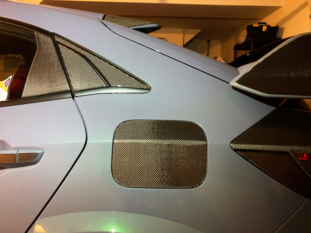 Real Carbon Fiber Fuel Door Gas Cap Cover trim Fit Honda Civic Type R FK8 2017 2018 2019 2020