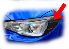 Load image into Gallery viewer, Carbon Fiber Headlight Amber Delete With Eyelid blackout Overlay Full Trim Cover Fit Subaru WRX sti 2015-2021