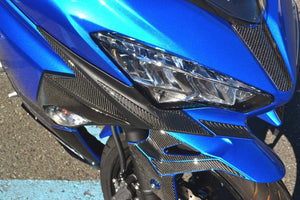 Fit Kawasaki Ninja 400 2018 Real CARBON FIBER Head light fairing sharp trim kit