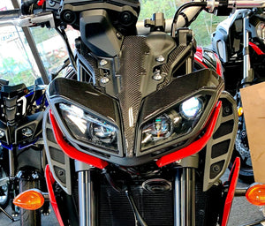 Fits Yamaha FZ09  MT09 2018 real carbon fiber HEAD light Trim full KIT