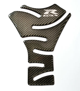 Suzuki GSX-R Real Carbon Fiber +chrome logo Tank Protector Pad sticker trim USA