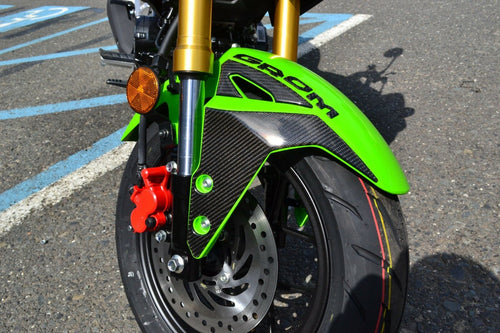 Fit Honda Grom 125 Real CARBON FIBER Front Fender Mudguard trim protector pad