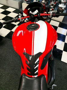 Fit Ducati Monster 1200 Real Carbon Fiber tank Pad Protector & gas cap trim kit