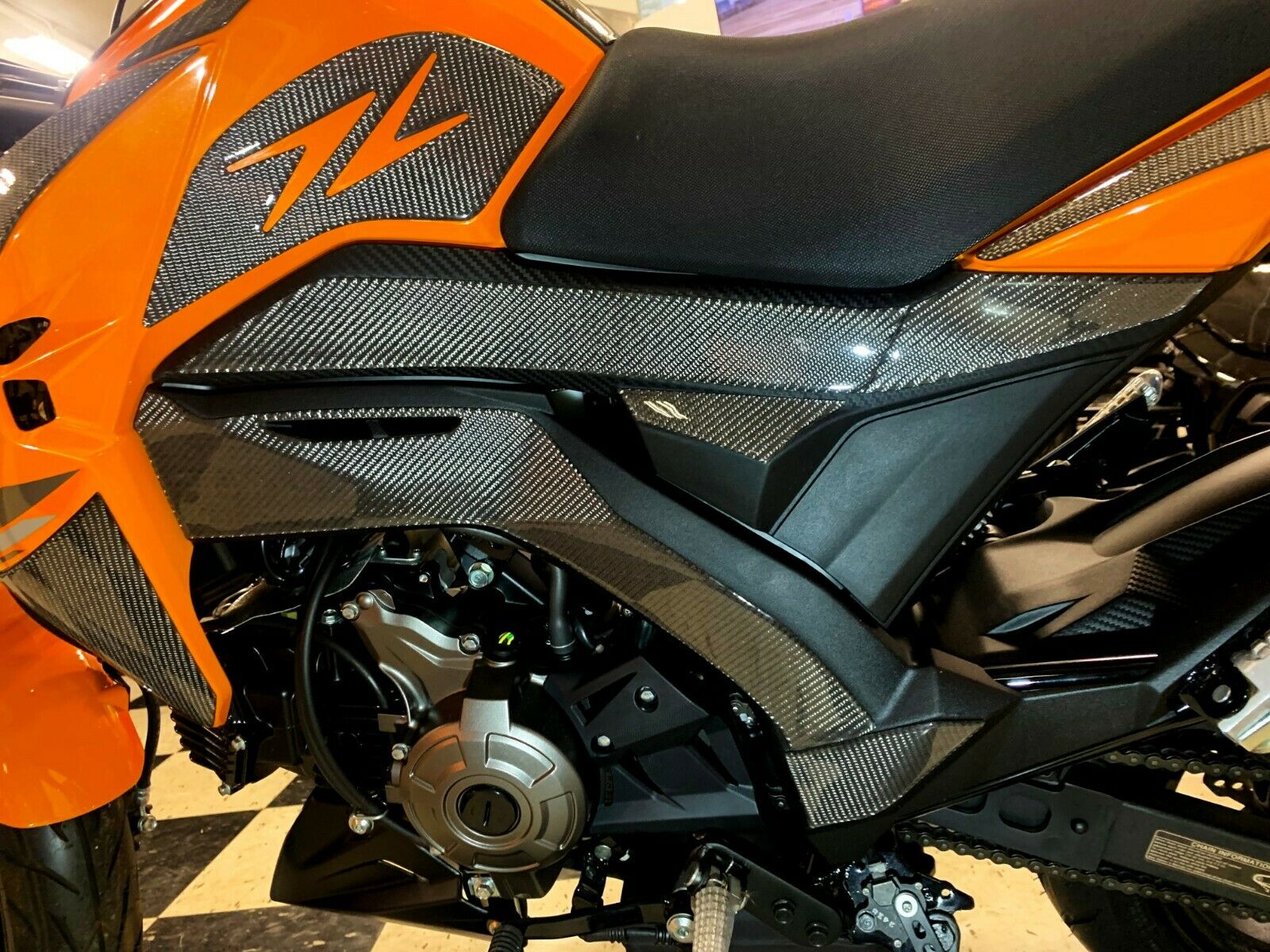 Fit Kawasaki Z125 Pro Dry CARBON FIBER sides fairing covers