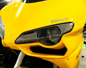 Fit Ducati 1098 dry Carbon Fiber front light trim eyeline eyelids Pad trim kit