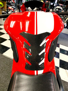 Fit Ducati Monster 1200 Real Carbon Fiber tank Pad Protector & gas cap trim kit
