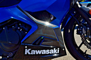 Fit Kawasaki Ninja 400 Real CARBON FIBER sides lower fairings cover trim kit