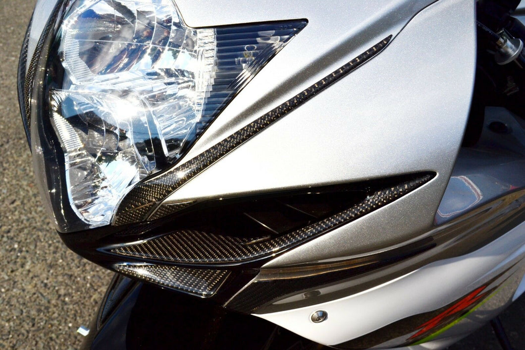 Real Carbon Fiber head light fairing air trim pad fits Suzuki GSX-R 600