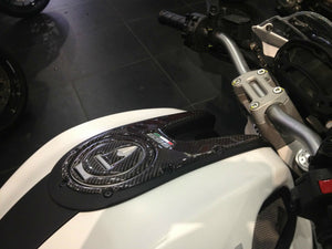 Fit Ducati Monster 696 796 1100 1200 Real Carbon Fiber Gas Tank Cap Cover Pad