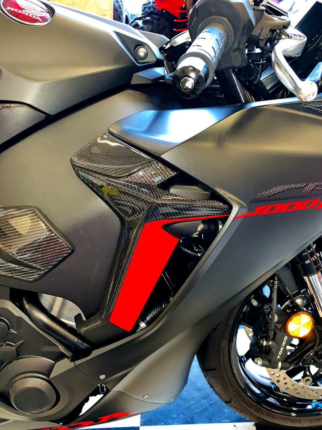 Fits Honda CBR1000RR 2017 2018 real carbon fiber sides panel fairing KIT pads