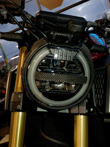 Real Dry carbon fiber Fit Honda CB650R Front HEADlight fairing Trim inserts KIT