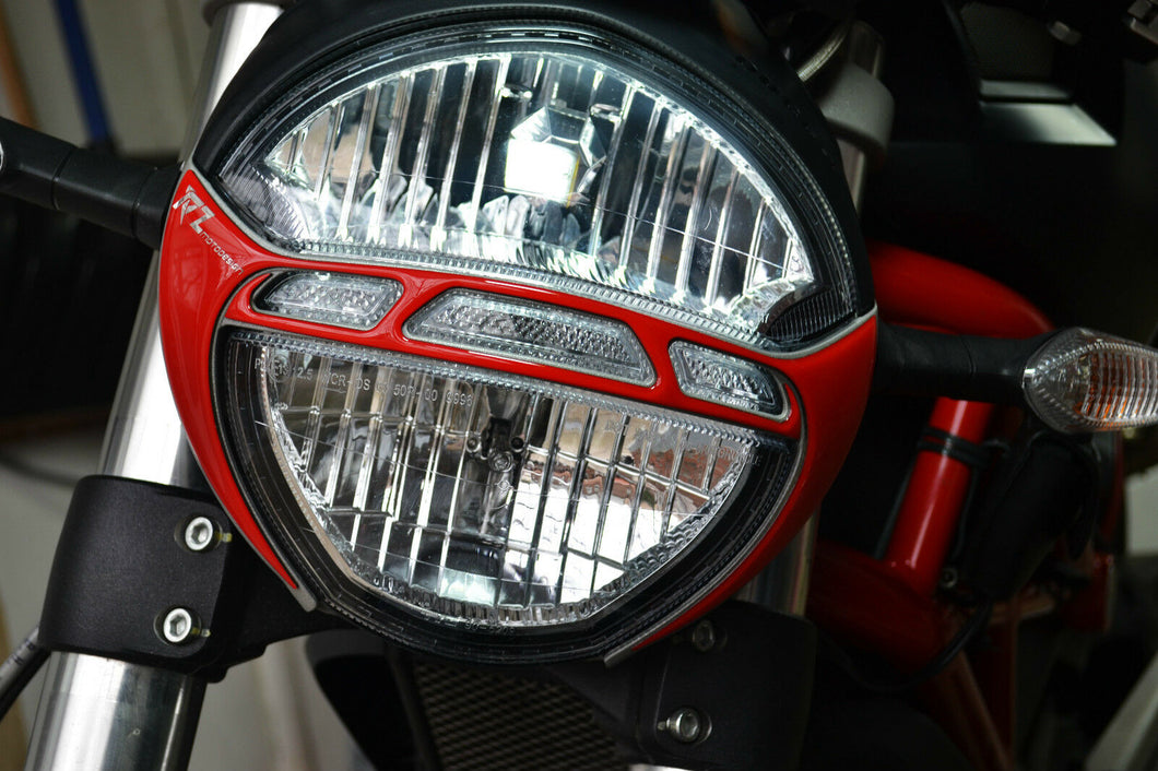 Fit DUCATI Monster 696 795 796 1100EVO Front Light Trim RED Pad Protector decal