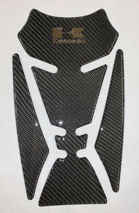 Real Carbon Fiber Chrome Logo tank pad protector fits Kawasaki Ninja Zx