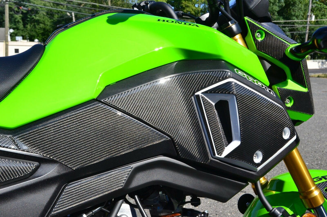 Fit Honda Grom 125 2017 Real CARBON FIBER sides panel covers protector trim kit