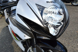 Real Carbon Fiber head light fairing air trim pad fits Suzuki GSX-R 600