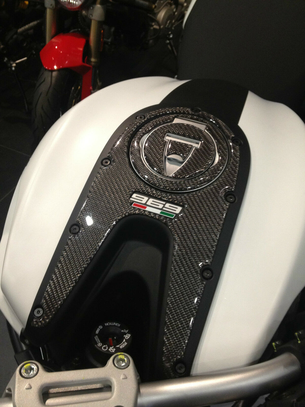 Fit Ducati Monster 696 real carbon fiber tank dash panel cover pad protector