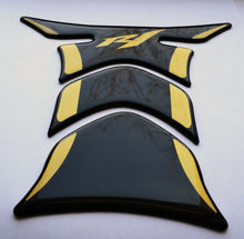 Load image into Gallery viewer, Yamaha YZF R1 R-1 Piano Black + matt Gold tank Protector pad Decal Sticker trim