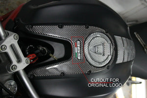 Ducati Monster authentic Carbon fiber TANK DASH COVER PANEL Trim Sticker pad Pad