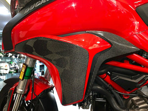 Fit Ducati Multistrada 1200 dry CARBON FIBER sides knee panel Fairing overlay