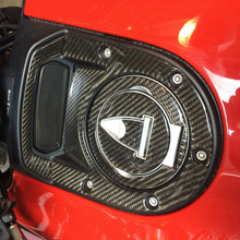 Load image into Gallery viewer, Fit Ducati Monster 696 796 1100 1200 Real Carbon Fiber Gas Tank Cap Cover Pad