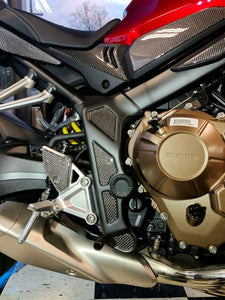 Real Dry carbon fiber Fit Honda CB650R sides frame cover panel inserts Trim kit