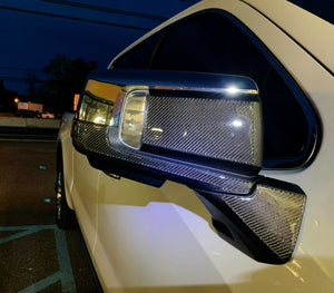 Dry Carbon Fiber sides rear view mirrors trim kit Fit GMC Sierra 1500 Denali At4