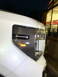 Dry Carbon Fiber Front light GARNISH trim kit Fit GMC Sierra 1500 Denali At4