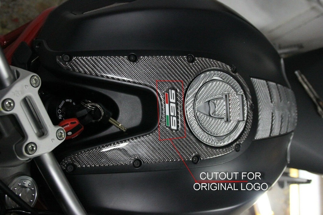 Real Carbon fiber TANK DASH COVER PANEL Trim Sticker pad fits Ducati Monster 696
