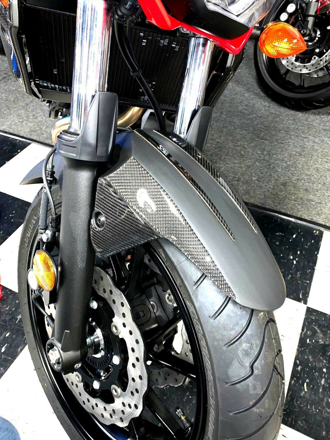 Real carbon fiber Fit Yamaha MT07 MT-07 2018 front mudguard fender trim pad kit