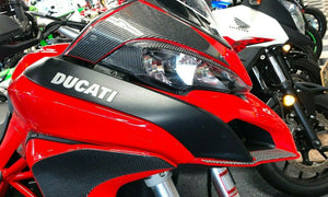 Fit Ducati Multistrada 1200 dry CARBON FIBER Head light fairing  overlay trim