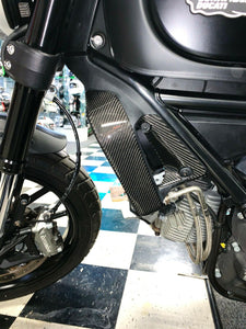 Fit Ducati SCRAMBLER Real Carbon Fiber Radiator Side Cover Guard Fairing trim
