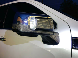 Dry Carbon Fiber sides rear view mirrors trim kit Fit GMC Sierra 1500 Denali At4