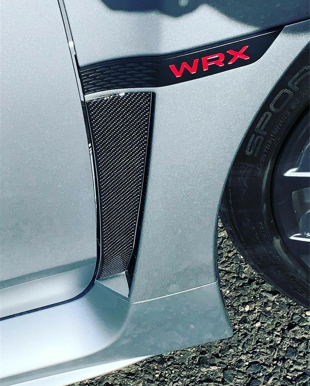 Carbon Fiber Fender Inserts Vent Overlay Trim Cover Fit Subaru WRX 2015-2018