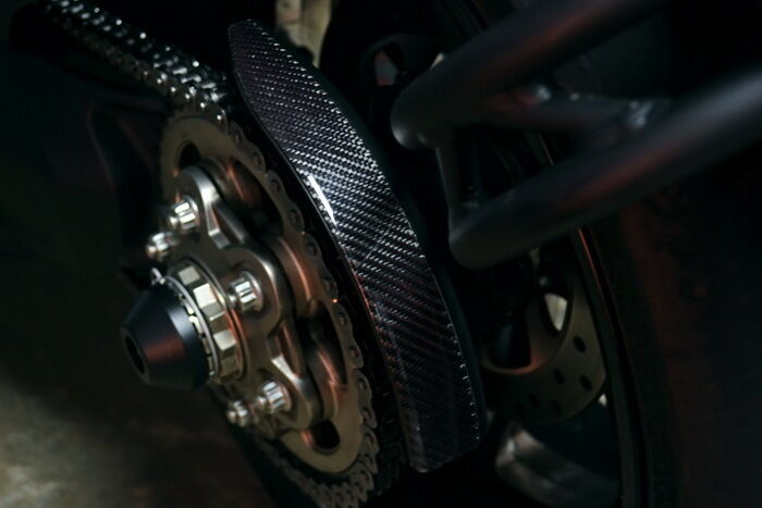 Fit Ducati DIAVEL titanium Chain guard real carbon fiber pad protector sticker