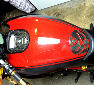 Fit Ducati Diavel carbon fiber Tank pad protector & dash panel trim kit gas cap
